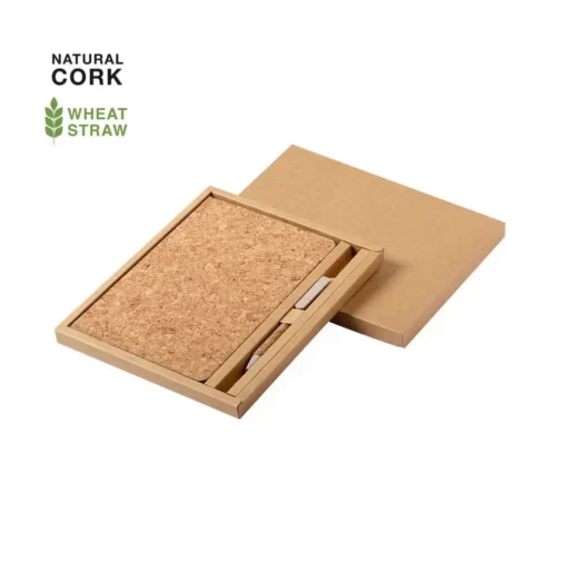 Bloco de notas em cortiça natural