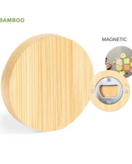 Abre-cápsulas em bamboo e aço inoxidável com iman