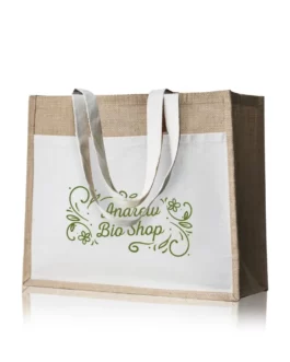 Saco em juta com bolsa frontal 100% algodão