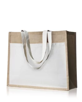 Saco em juta com bolsa frontal 100% algodão