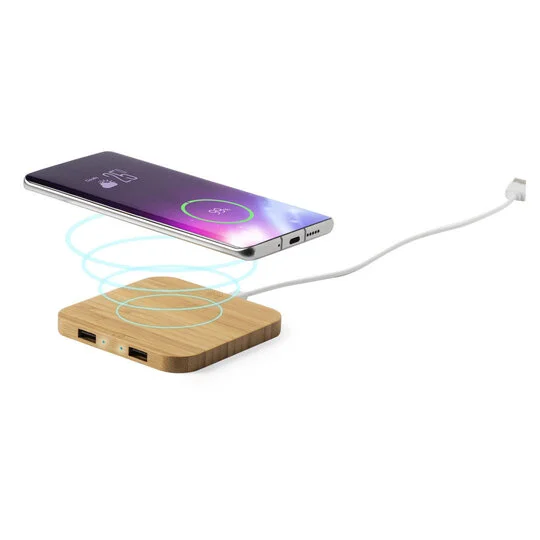 Base de carregamento com Saídas USB em bamboo - Image 3