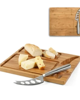 Tábua de queijos em bambu com faca incluída