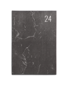 Agenda B5 com capa rigida em papel com aspeto mármore