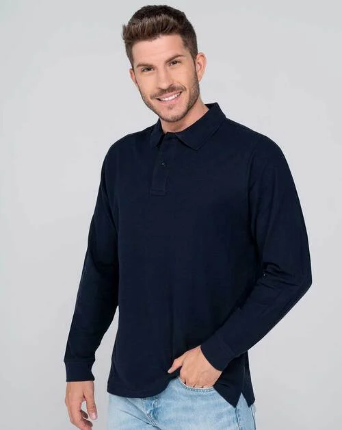 Polo de mangas compridas para homem personalizado