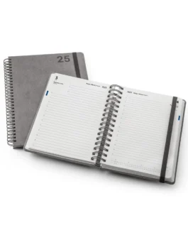 Agenda A5, com argolas, em pele (58% reciclada)