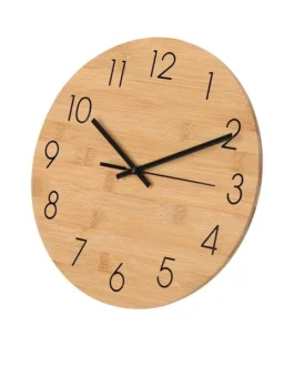 Relógio de parede em bambu natural