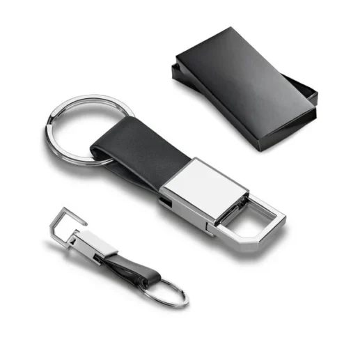 Porta-chaves em metal e PU