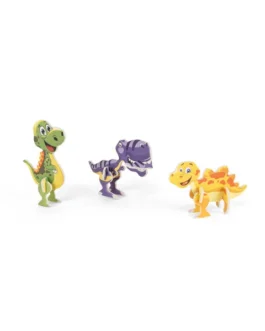 Puzzle 3D em papel e EVA em formato de dinossauro