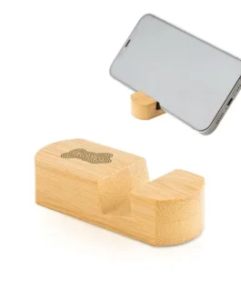 Suporte em bambu para telemóvel