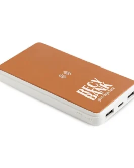 Power bank sem fios em ABS e PU reciclados 8000mAh