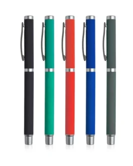Esferográfica Roller em metal com toque de borracha