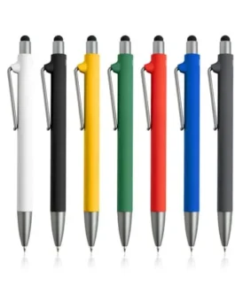 Esferográfica em PP dos oceanos, toque de borracha