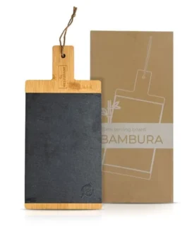 Tábua em bambu com ardósia