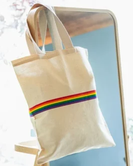 Saco multicolorido de asas compridas 100% algodão 180g