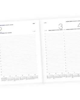 Agenda diária A5. Capa em cortiça e detalhe em PU com fecho magnético