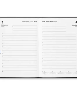 Agenda A5, com argolas, em pele (58% reciclada)