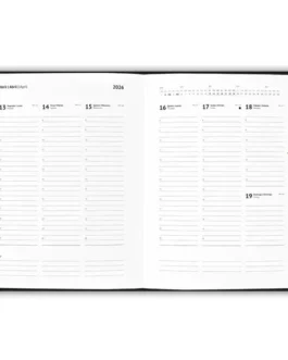 Agenda B5, com argolas, em pele (58% reciclada)