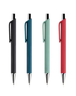 Esferográfica triangular em alumínio emborrachado