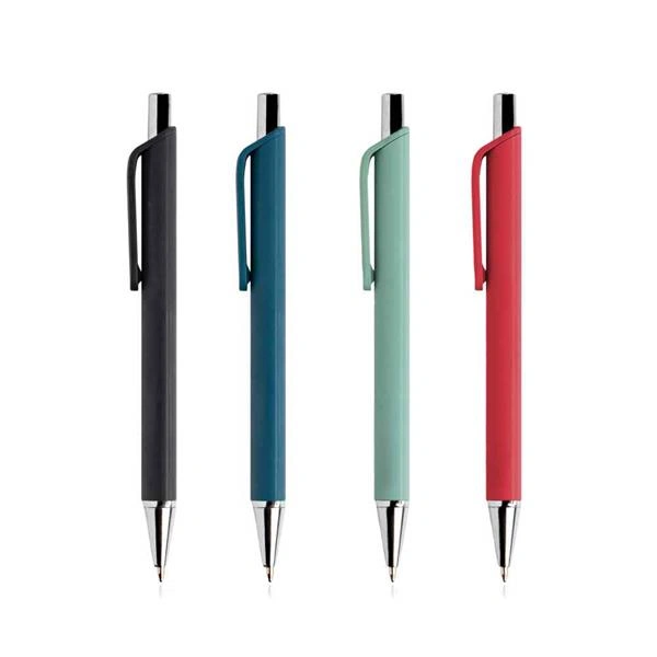 Esferográfica triangular em alumínio emborrachado | SAM Brindes