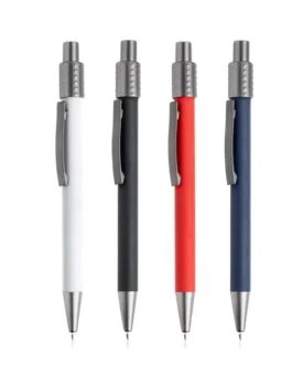 Esferográfica alumínio com toque de borracha spinner