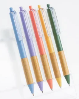 Esferográfica em ABS reciclado com pega em Bambu