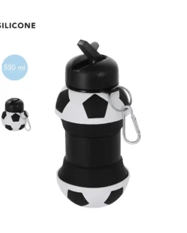 Garrafa dobrável com design de bola de futebol e capacidade de 550 ml