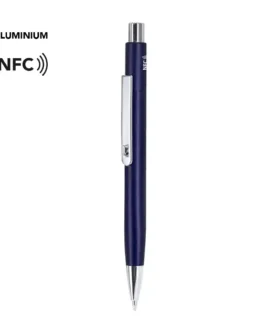 Caneta NFC com corpo de alumínio com acabamento mate.