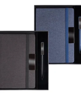 Conjunto bloco A5 em RPET e esferográfica