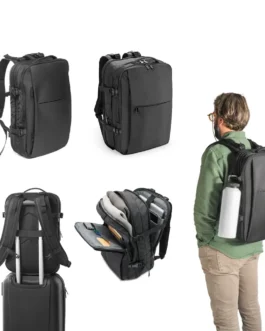Mochila de viagem em poliéster reciclado 600D de alta densidade para computador portátil 17.3″