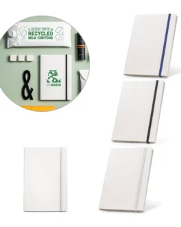 Bloco de notas A5 com capa rígida em papel 100% reciclado