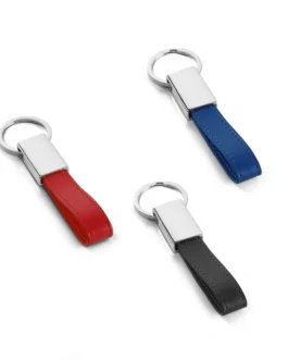 Porta-chaves em metal e PU
