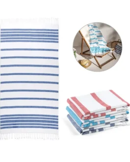 Toalha de praia em algodão (70% reciclado) e poliéster (30% reciclado) (180 g/m²)