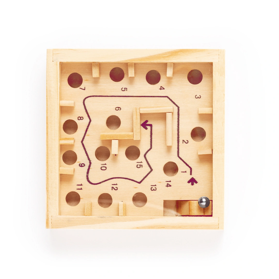 Jogo de Labirinto em madeira - | SAM Brindes