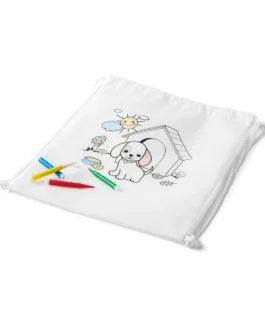Saco tipo mochila com desenho para colorir em non-woven (80 g/m²)