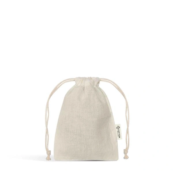Saco pequeno com atilhos em algodão reciclado 140g/m²